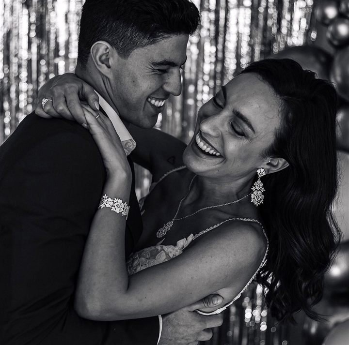 Black-and-white engagement shoot in Fethiye