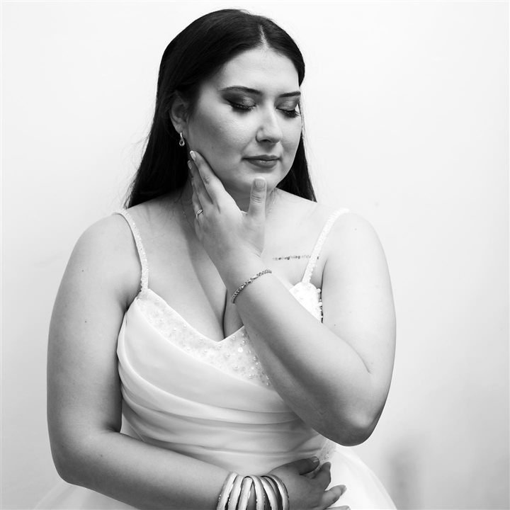 Fethiye bride black-and-white portrait